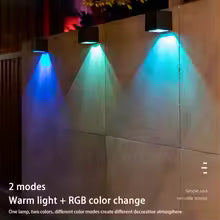 Led luz solar ao ar livre jardim quadrado lâmpada de parede pátio ao ar livre jardim cerca iluminação decoração da parede lâmpada