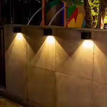 Led luz solar ao ar livre jardim quadrado lâmpada de parede pátio ao ar livre jardim cerca iluminação decoração da parede lâmpada
